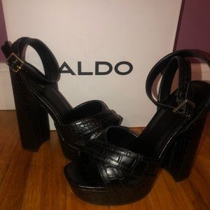 Black Aldo Platform Heels